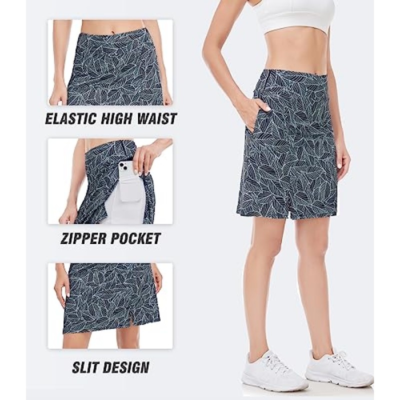 여성용 골프 스커트 스커트 포켓이 있는 스커트 미디 테니스 여름 스커트