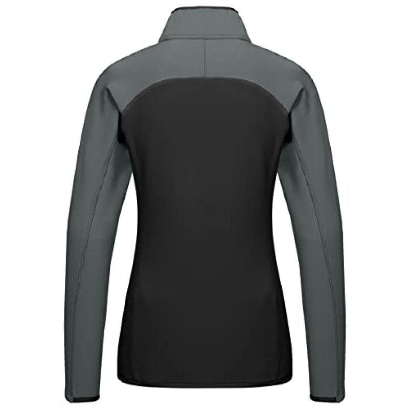 Little Donkey Andy 여성용 경량 따뜻한 스트레치 골프 재킷 풀 지퍼 열 하이브리드 썸홀 러닝 하이킹 트랙 재킷