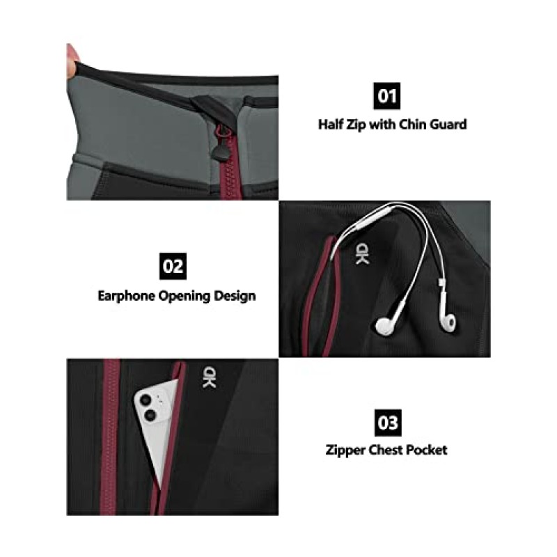 Little Donkey Andy 여성용 경량 따뜻한 스트레치 골프 재킷 풀 지퍼 열 하이브리드 썸홀 러닝 하이킹 트랙 재킷