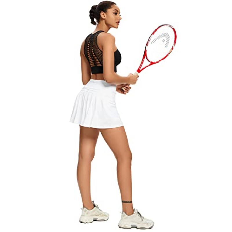 Toumett Pleated 테니스 스커트 여성용 포켓 반바지 운동 골프 Skorts Activewear 러닝 운동 스포츠 스커트