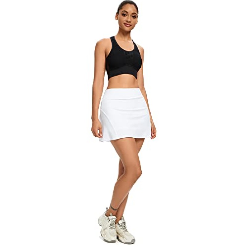 Toumett Pleated 테니스 스커트 여성용 포켓 반바지 운동 골프 Skorts Activewear 러닝 운동 스포츠 스커트