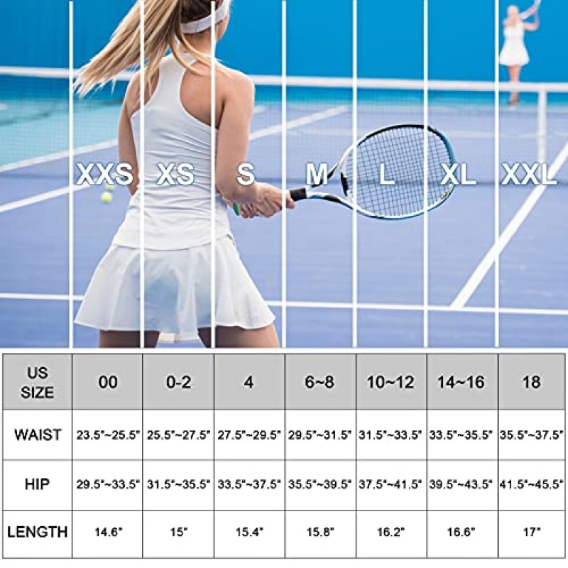 Toumett Pleated 테니스 스커트 여성용 포켓 반바지 운동 골프 Skorts Activewear 러닝 운동 스포츠 스커트