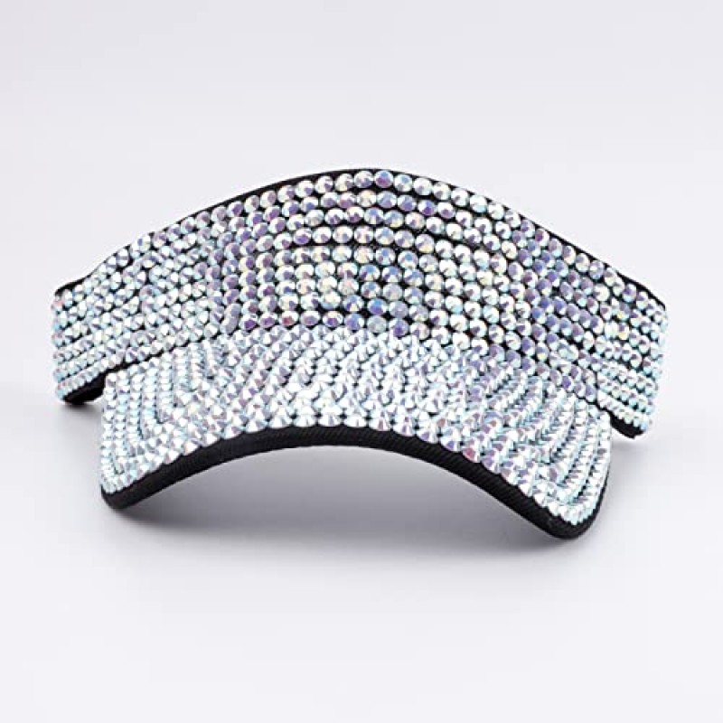 반짝 이는 라인 석 스포츠 태양 바이저 모자 여성용 조정 가능한 여름 모자 남성 골프 테니스 사이클링 조깅 달리기