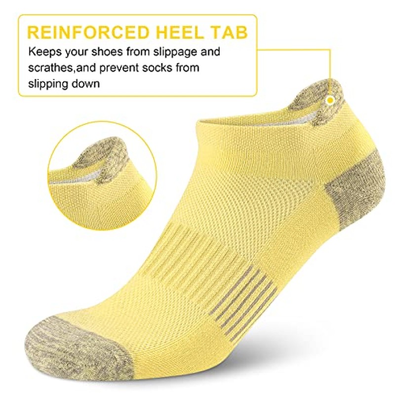 Amutost 발목 양말 여성 운동 달리기 컴포트 No Show 양말 쿠션 3-6쌍