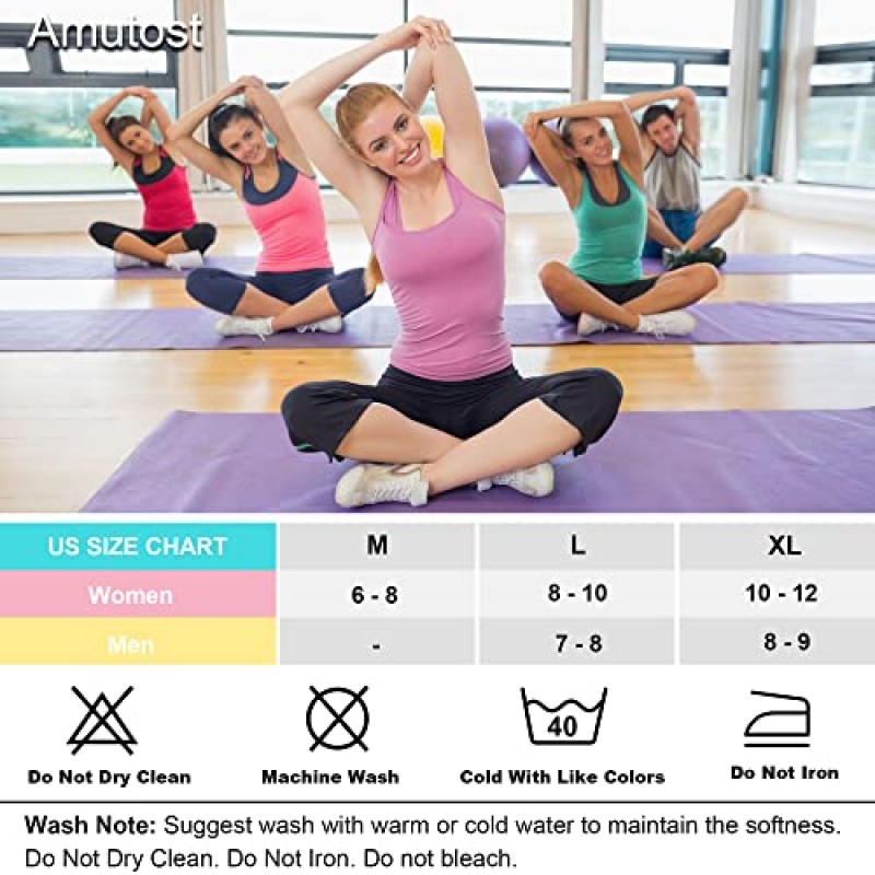 Amutost 발목 양말 여성 운동 달리기 컴포트 No Show 양말 쿠션 3-6쌍