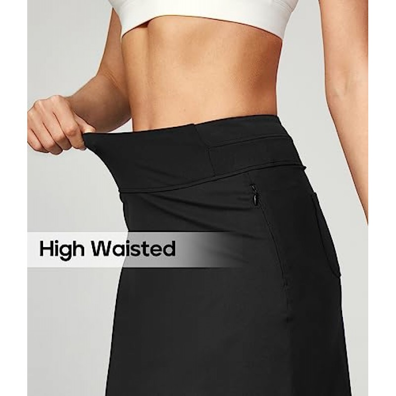 Heathyoga 무릎 길이 Skorts 여성용 골프 스커트 여성용 Long Skorts 스커트 여성용 포켓 테니스 스커트 Skort