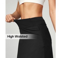 Heathyoga 무릎 길이 Skorts 여성용 골프 스커트 여성용 Long Skorts 스커트 여성용 포켓 테니스 스커트 Skort