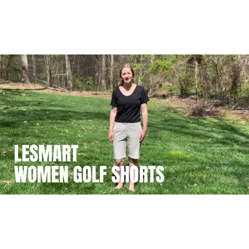 Lesmart 여성용 골프 반바지 경량 스트레치 편안한 핏 무릎 길이 여성용 버뮤다 반바지