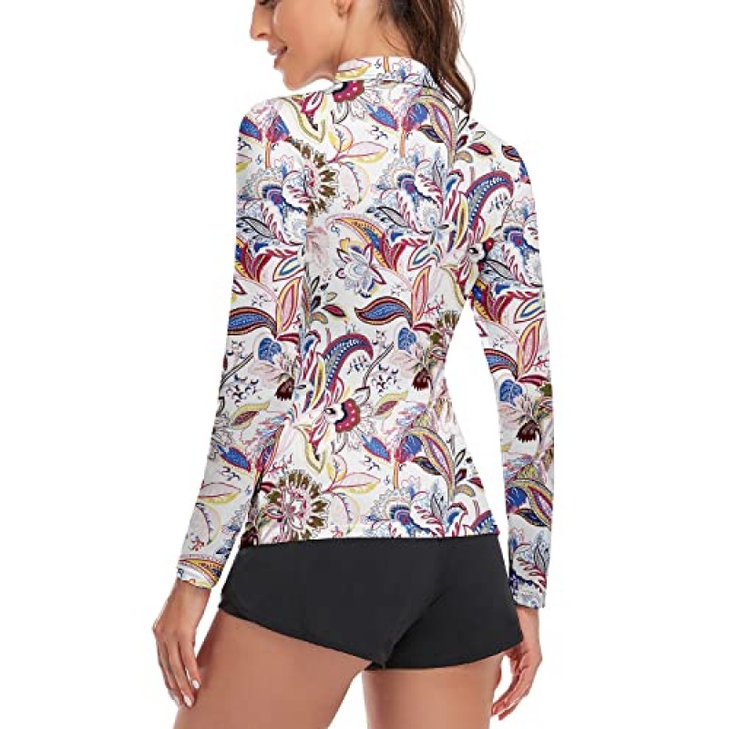 Soneven 여성용 골프 셔츠 모이스처 위킹 긴소매 셔츠 하프 지퍼 풀오버 ​​애슬레틱