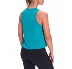 Mippo 여성용 크롭 탑 여성 운동 탑 Flowy Cropped Tank Tops Athletic Shirts
