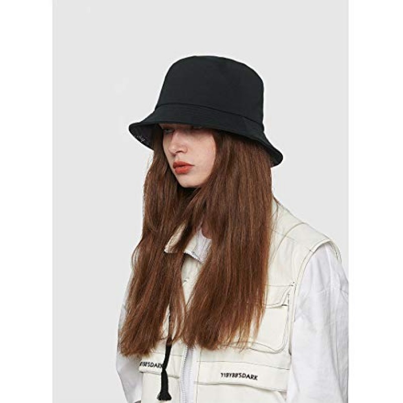 Malaxlx 유니섹스 버킷 모자 비치 썬 모자 미적 낚시 모자 남성 여성 청소년, 가역 양면 착용