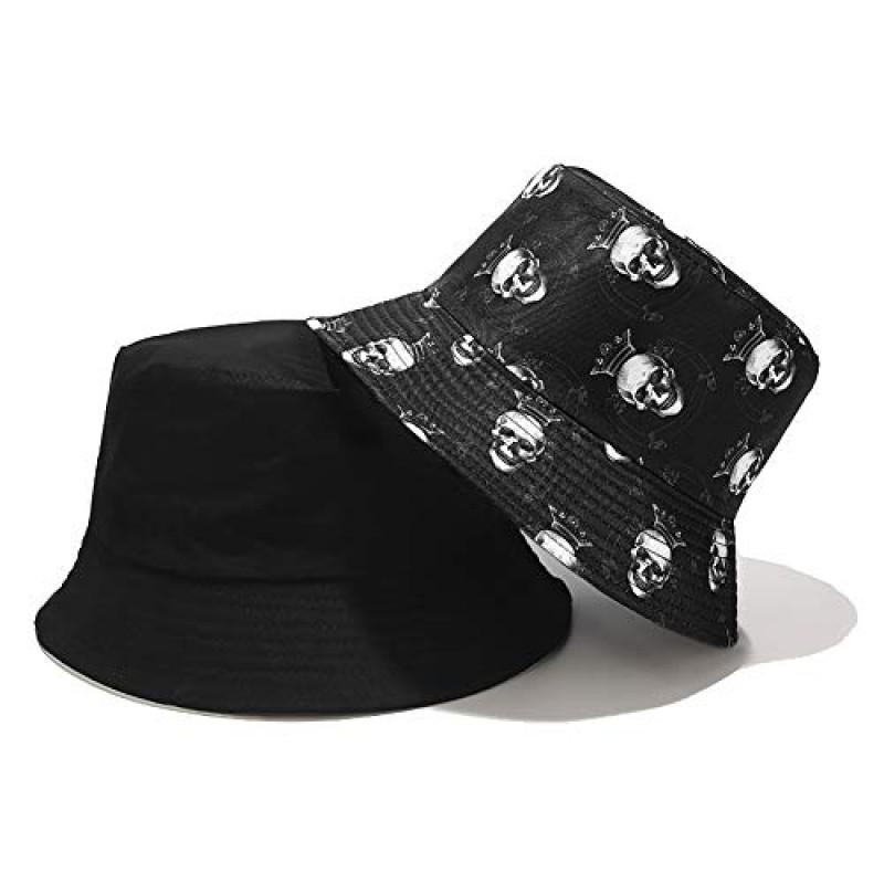 Malaxlx 유니섹스 버킷 모자 비치 썬 모자 미적 낚시 모자 남성 여성 청소년, 가역 양면 착용