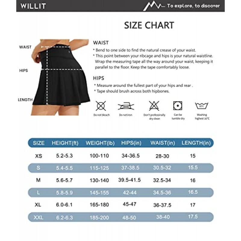 Willit 여성용 테니스 스커트 17