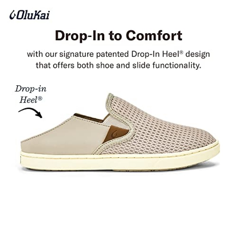 OLUKAI Pehuea 여성용 슬립온 스니커즈, 캐주얼 일상 신발, 드롭인 힐 & 통기성 메쉬, 가볍고 하루 종일 편안함