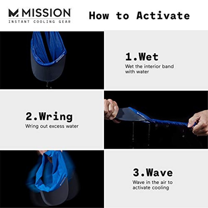 MISSION Cooling Stretchy Visor - 남성용 및 여성용 남녀공용 바이저 모자, 슬립 밴드 없음, UPF 50 자외선 차단 바이저