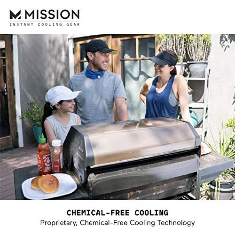 MISSION Cooling Stretchy Visor - 남성용 및 여성용 남녀공용 바이저 모자, 슬립 밴드 없음, UPF 50 자외선 차단 바이저
