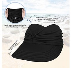 Zando Womens Sun Visor Hat 여성용 와이드 브림 썬 모자 UV 보호 여성용 여름 해변 모자 접이식 스포츠 바이저