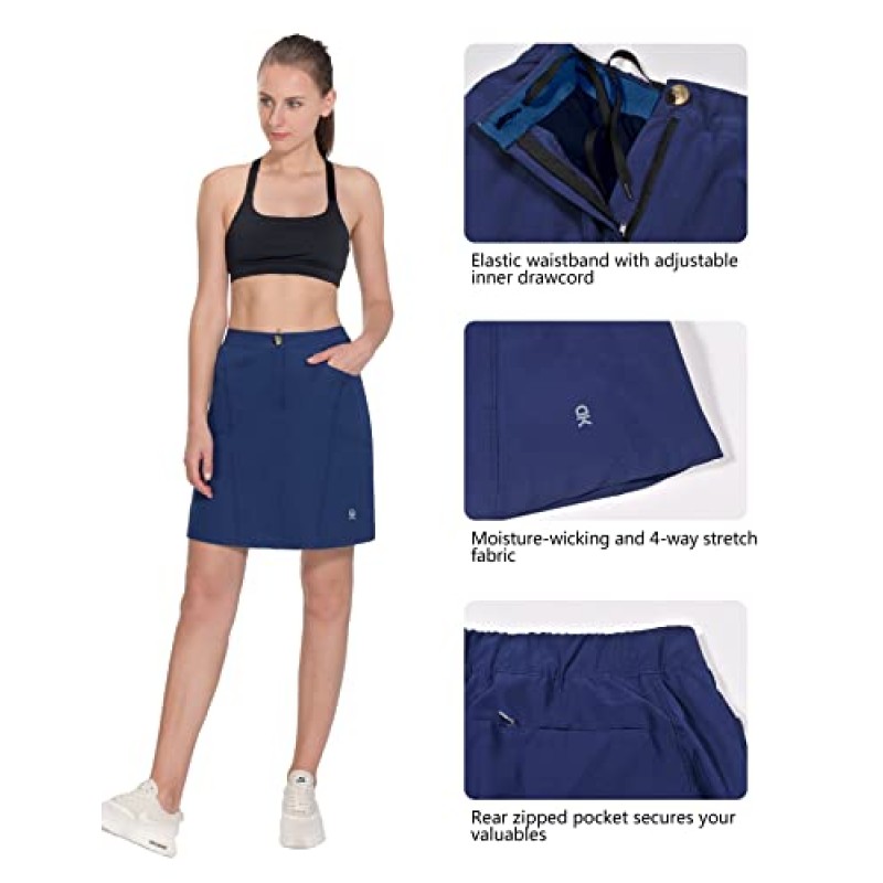Little Donkey Andy 여성용 운동 Skort 스커트 UPF 50+ 퀵 드라이 골프 테니스 인과 스커트(포켓 포함)