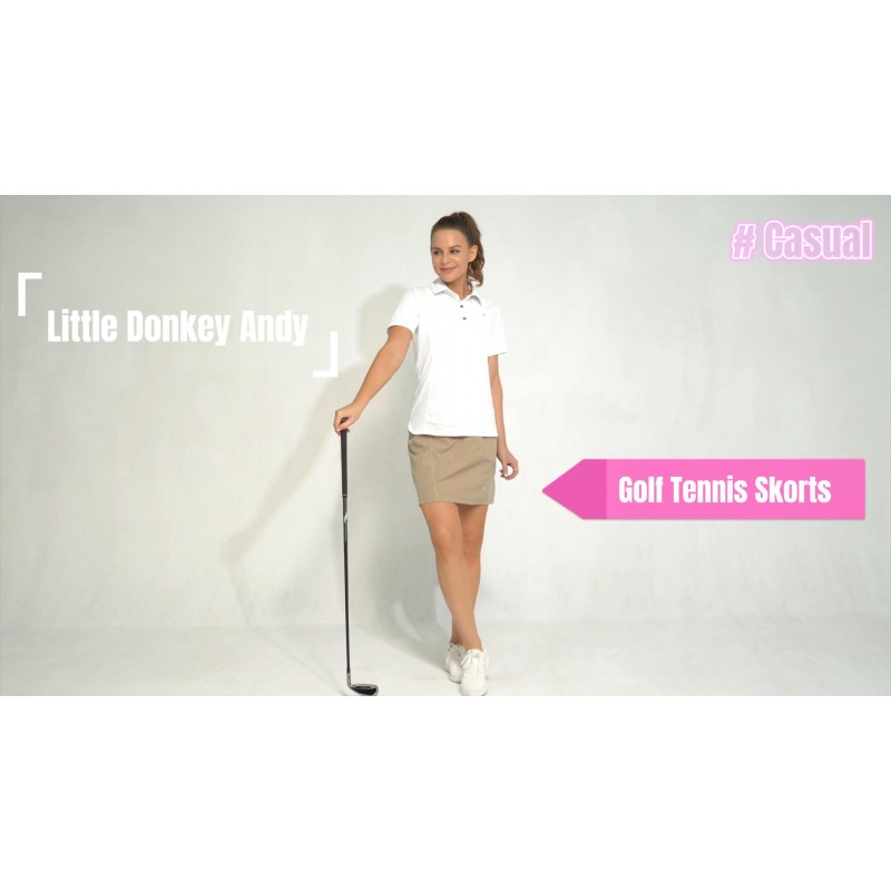 Little Donkey Andy 여성용 운동 Skort 스커트 UPF 50+ 퀵 드라이 골프 테니스 인과 스커트(포켓 포함)