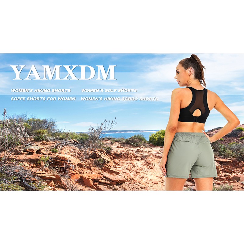 YAMXDM 여성용 하이킹 반바지, 골프 러닝 반바지 빠른 건조 운동 경량 포켓이 있는 여름 스포츠 반바지