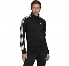 adidas 여성 에센셜 워밍업 슬림 3-스트라이프 트랙 탑