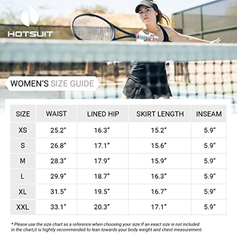 HOTSUIT 새로 출시된 테니스 스커트 하이 웨이스트 Skorts 스커트 여성용 반바지 Pleated Athletic 골프 스커트
