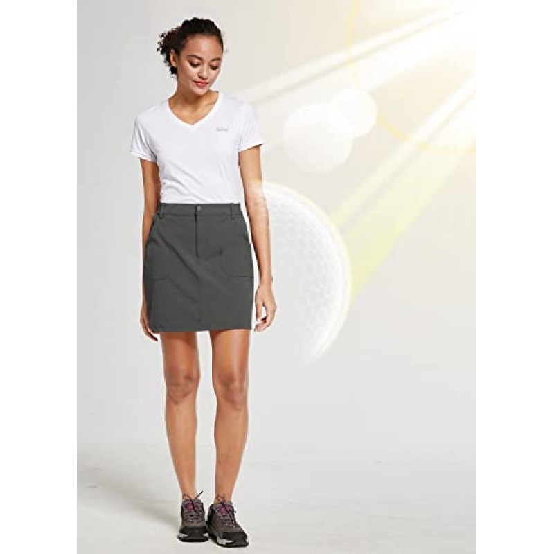 BALEAF 여성용 야외 Skort UPF 50 활성 운동 Skort 지퍼 포켓이 있는 캐주얼 Skort 스커트 하이킹 골프