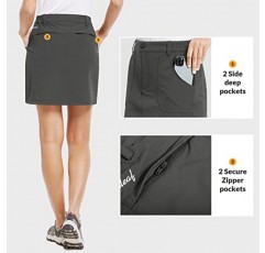 BALEAF 여성용 야외 Skort UPF 50 활성 운동 Skort 지퍼 포켓이 있는 캐주얼 Skort 스커트 하이킹 골프