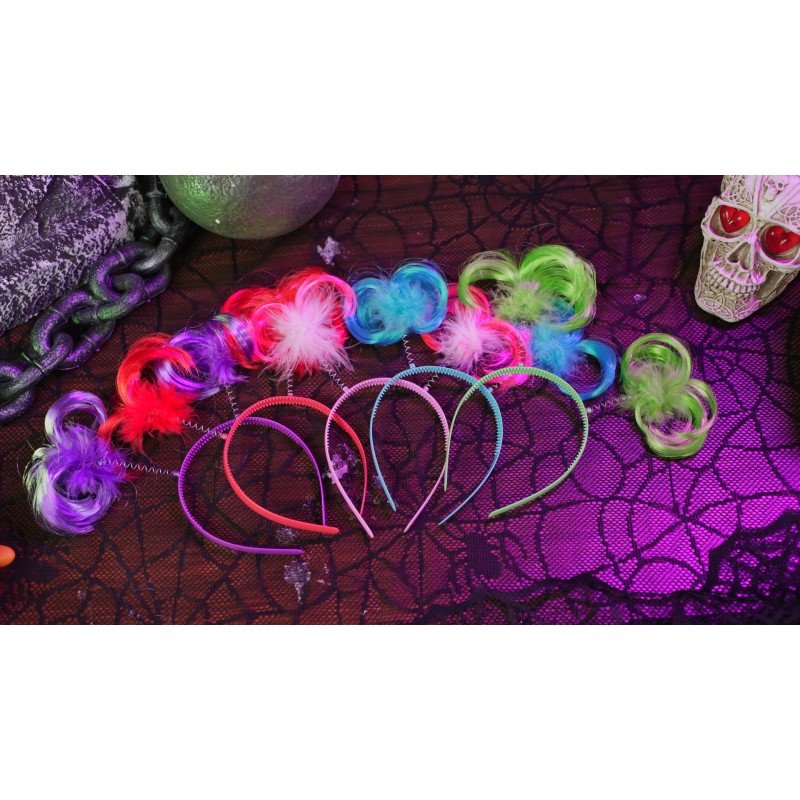 3 조각 묶은 머리 Headbopper 가짜 깃털 묶은 머리 머리띠 할로윈 의상 모자를 쓰고 있죠 액세서리