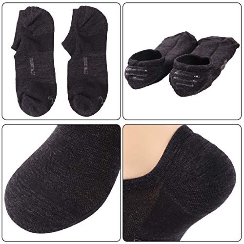 쇼 없음 운동 양말, ZEALWOOD 남녀공용 메리노 울 초경량 러닝 테니스 골프 양말, 1/3쌍