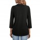 Vivilli Womens Tops Dressy 캐주얼 3/4 길이 소매 V 넥 셔츠 및 블라우스 지퍼 칼라 여성 폴로 셔츠