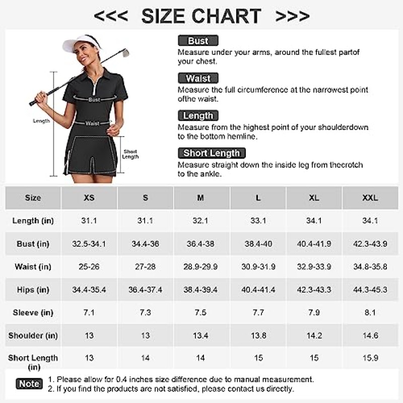 GGOV 여자 투피스 테니스 골프 복장 활성 운동 운동 스포츠 착용 드레스 여성용 포켓 별도 반바지