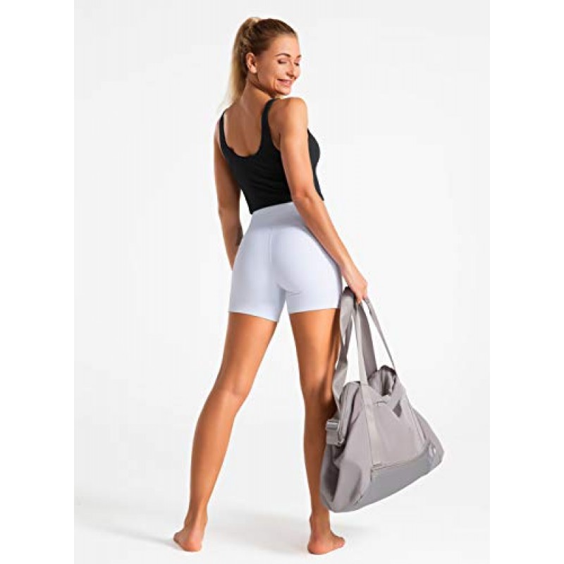 Dragon Fit 하이 웨이스트 요가 반바지 2개의 사이드 포켓이 있는 여성용 Tummy Control Running 홈 운동 반바지