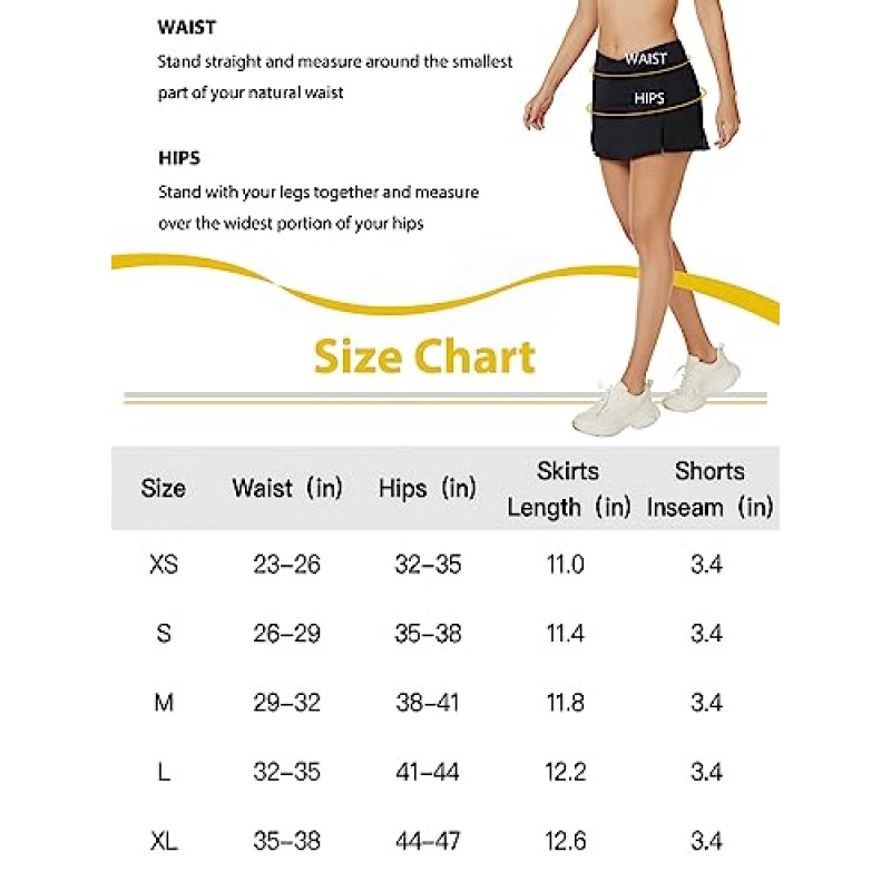 Aderea 포켓이 있는 여성용 테니스 스커트 골프 스커트 크로스오버 운동 운동 러닝 스커트 반바지