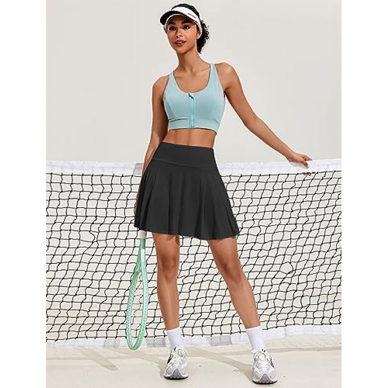 Pinspark Pleated 테니스 스커트 여성 운동 골프 Skort Activewear 내장 반바지 스포츠 복장 운동 러닝 미니 스커트