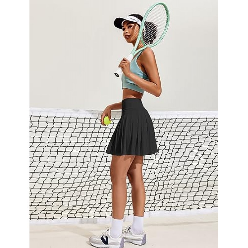 Pinspark Pleated 테니스 스커트 여성 운동 골프 Skort Activewear 내장 반바지 스포츠 복장 운동 러닝 미니 스커트