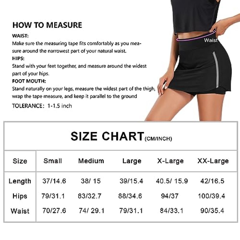 Cindly 여성용 테니스 스커트 포켓이 있는 골프 스커트 운동용 스커트 운동용