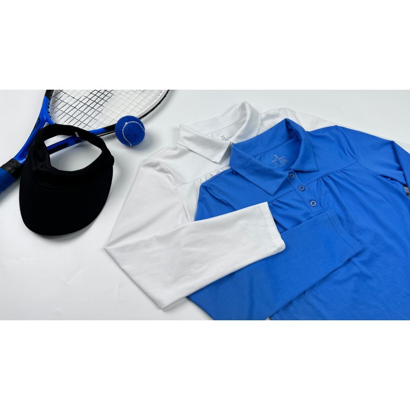 JACK SMITH 여성용 골프 셔츠 긴 소매 폴로 셔츠 Quick Dry Pleated UPF 50+ 버튼 캐주얼 테니스 운동용 탑 S-2XL