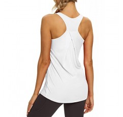 Mippo Womens Long Workout 탑 Racerback 운동 요가 체육관 탱크 탑 스포츠 테니스 셔츠