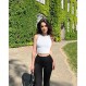 OQQ 여성용 3 피스 탱크 탑 골지 이음매없는 요가 셔츠 운동 운동 Racerback Crop Tops