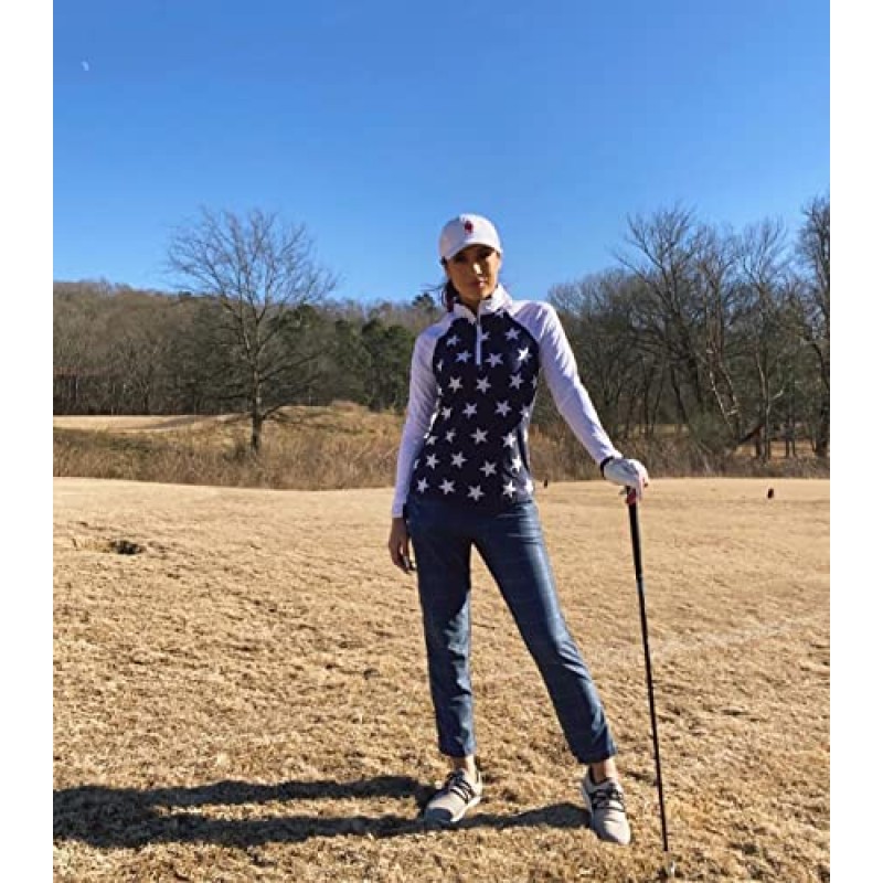 Soneven 여성용 칼라 V 넥 긴 소매 폴로 셔츠 모이스처 위킹 골프 T 셔츠 캐주얼 작업용 슬림 피트