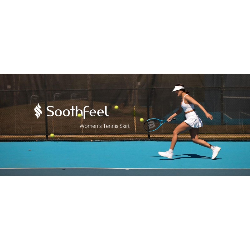 주머니가있는 여성용 Soothfeel Pleated 테니스 스커트 운동 달리기를위한 여성용 하이 웨이스트 운동 골프 Skorts 스커트