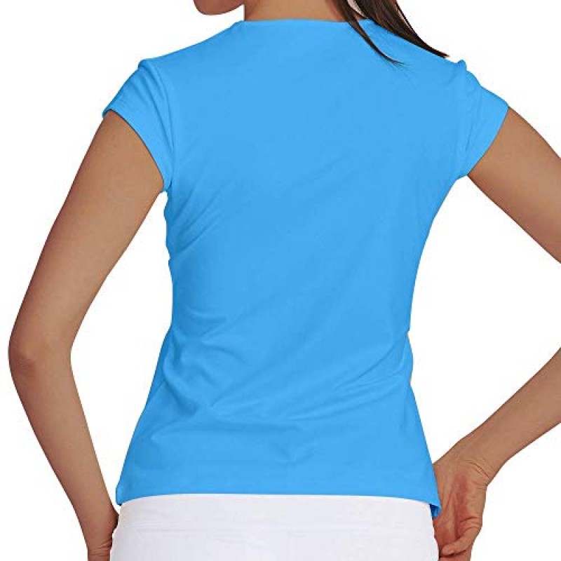 Meja 여성 테니스 셔츠 반팔, V 넥 골프 T 셔츠 퀵 드라이 러닝 셔츠 Activewear