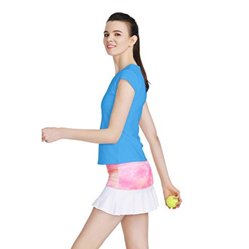 Meja 여성 테니스 셔츠 반팔, V 넥 골프 T 셔츠 퀵 드라이 러닝 셔츠 Activewear