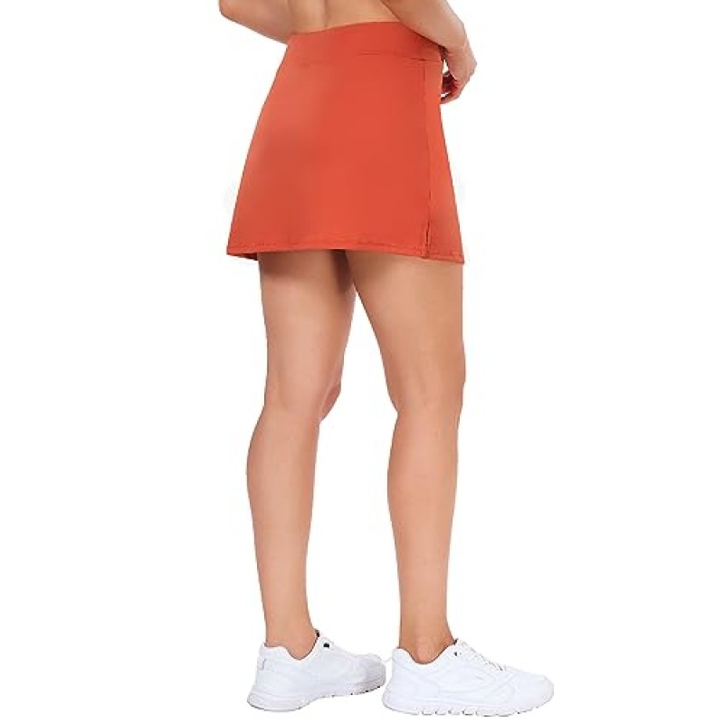 Ridshy 테니스 스커트 여성용 운동 골프 Skorts 운동 러닝 스커트 스포츠 Activewear 반바지 포켓 2 팩