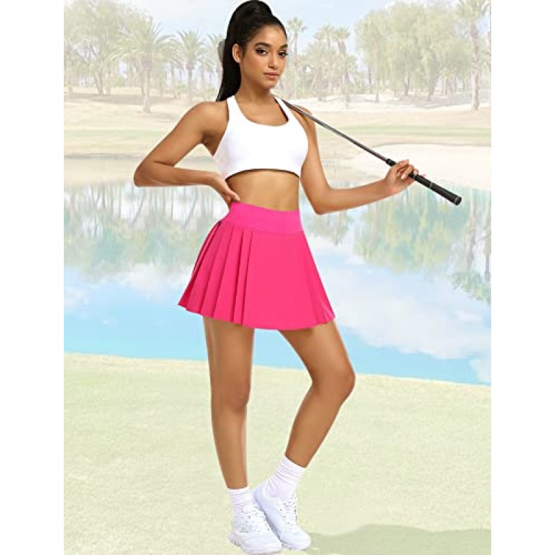 Ganado Pleated 테니스 스커트 여성용 포켓 하이 웨이스트 골프 운동 Skorts 스커트 운동 캐주얼 Activewear