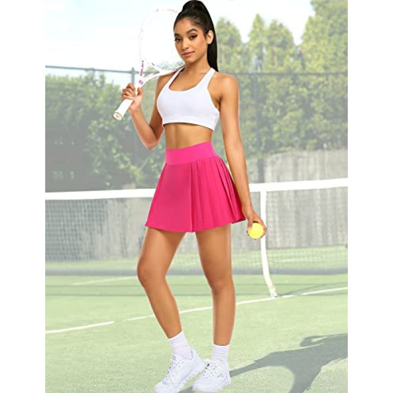 Ganado Pleated 테니스 스커트 여성용 포켓 하이 웨이스트 골프 운동 Skorts 스커트 운동 캐주얼 Activewear