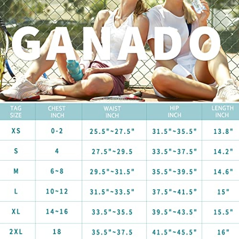 Ganado Pleated 테니스 스커트 여성용 포켓 하이 웨이스트 골프 운동 Skorts 스커트 운동 캐주얼 Activewear