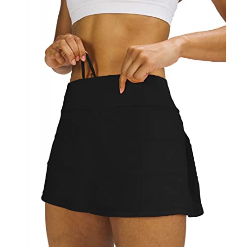 MEIVSO 여성용 주름 운동 테니스 스커트 포켓 포함 액티브웨어 스포츠 Skort 내장 반바지
