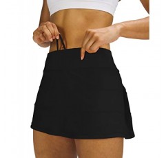 MEIVSO 여성용 주름 운동 테니스 스커트 포켓 포함 액티브웨어 스포츠 Skort 내장 반바지